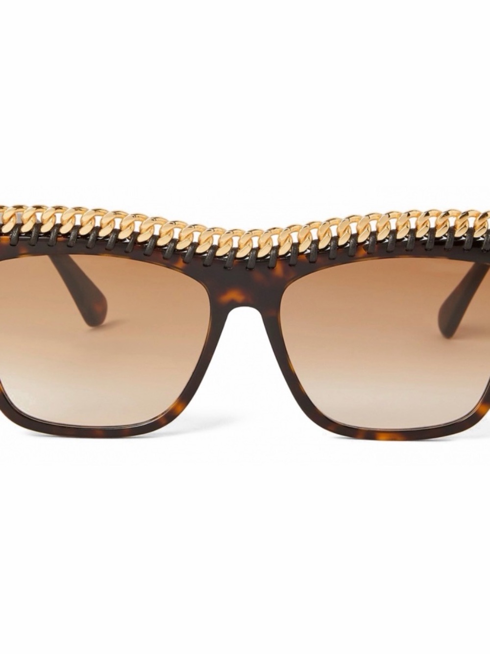 Stella McCartney Brown & Gold Chain Oversized Sunglasses - Picture 2 of 2